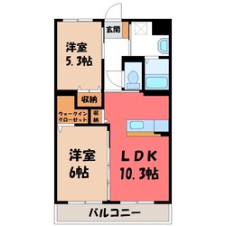 南宇都宮駅 徒歩10分 3階の物件間取画像